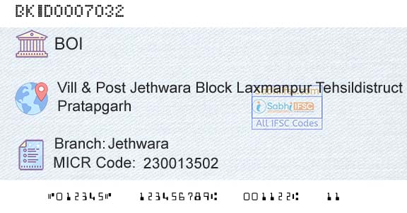 Bank Of India JethwaraBranch 