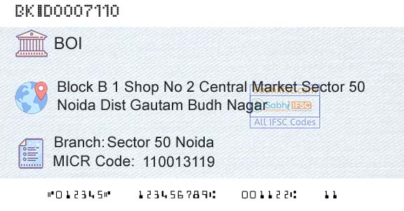 Bank Of India Sector 50 Noida Branch 