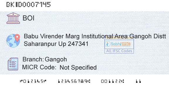 Bank Of India GangohBranch 