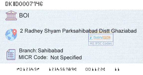 Bank Of India SahibabadBranch 