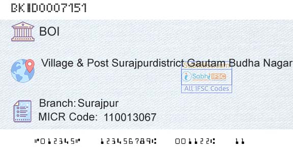 Bank Of India SurajpurBranch 