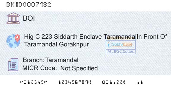 Bank Of India TaramandalBranch 