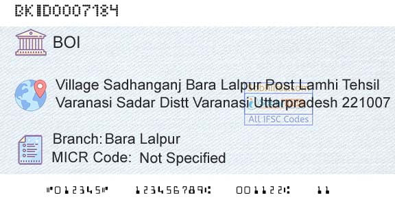 Bank Of India Bara LalpurBranch 