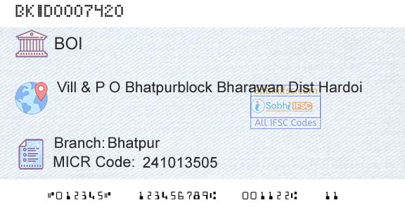 Bank Of India BhatpurBranch 