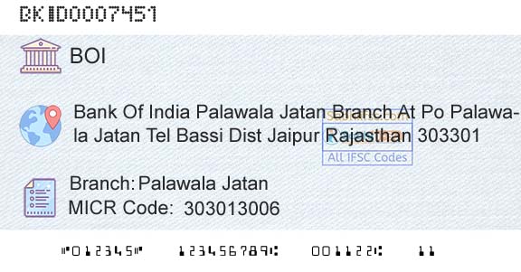 Bank Of India Palawala JatanBranch 