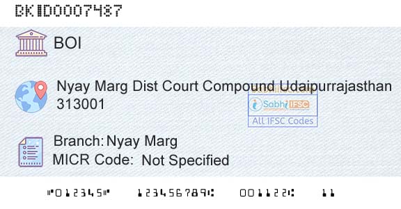 Bank Of India Nyay MargBranch 