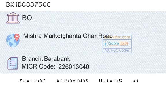 Bank Of India BarabankiBranch 