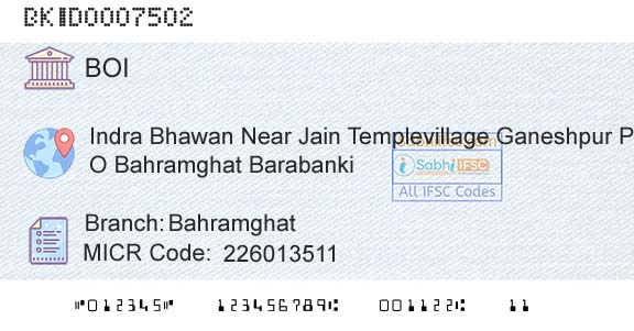 Bank Of India BahramghatBranch 