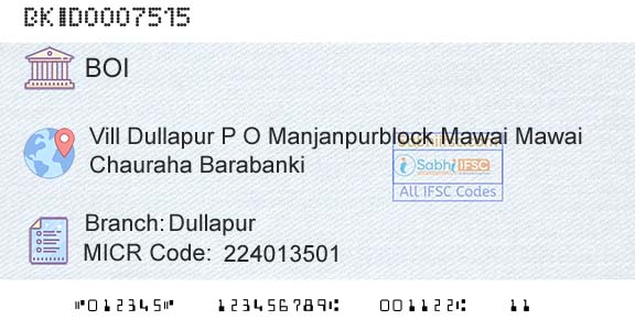 Bank Of India DullapurBranch 