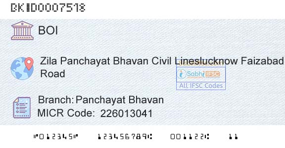 Bank Of India Panchayat BhavanBranch 