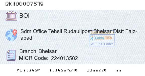 Bank Of India BhelsarBranch 