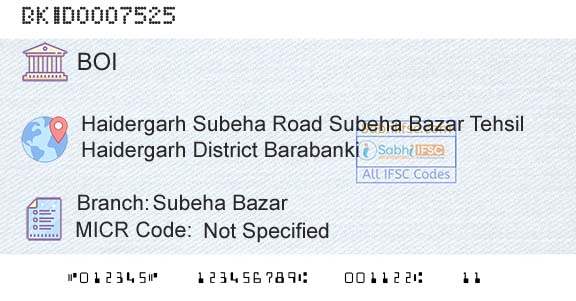 Bank Of India Subeha BazarBranch 