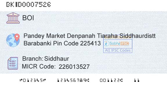 Bank Of India SiddhaurBranch 