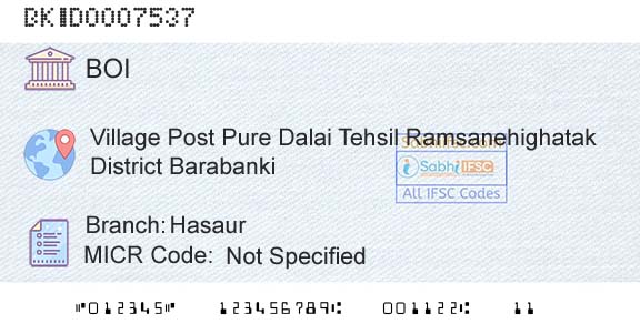 Bank Of India HasaurBranch 