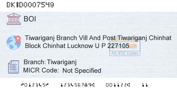 Bank Of India TiwariganjBranch 