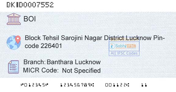 Bank Of India Banthara LucknowBranch 
