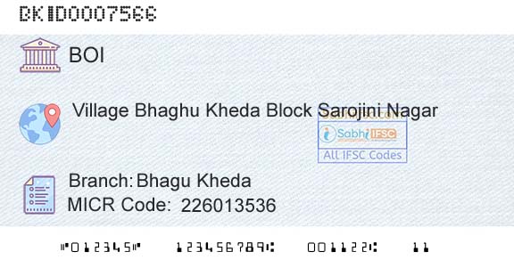 Bank Of India Bhagu KhedaBranch 