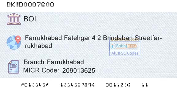 Bank Of India FarrukhabadBranch 