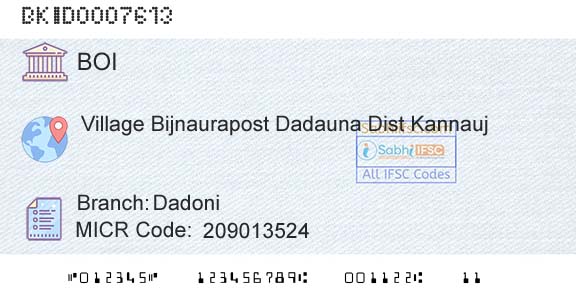 Bank Of India DadoniBranch 