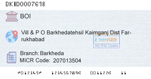 Bank Of India BarkhedaBranch 