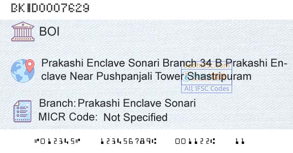 Bank Of India Prakashi Enclave SonariBranch 