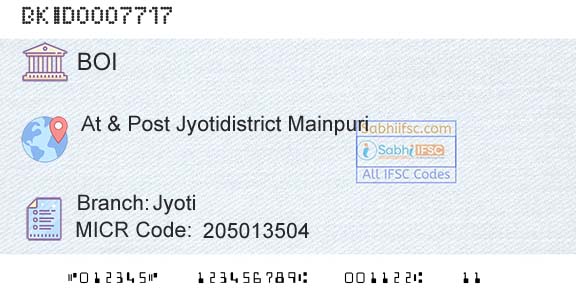 Bank Of India JyotiBranch 