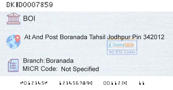 Bank Of India BoranadaBranch 