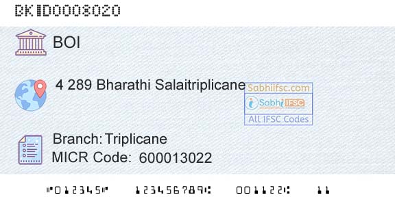 Bank Of India TriplicaneBranch 