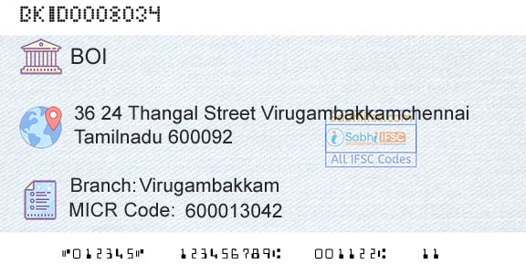 Bank Of India VirugambakkamBranch 