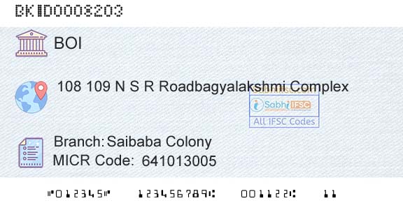 Bank Of India Saibaba ColonyBranch 