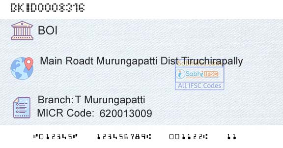 Bank Of India T MurungapattiBranch 