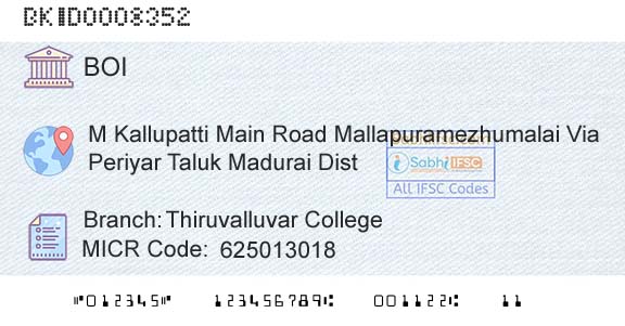 Bank Of India Thiruvalluvar CollegeBranch 