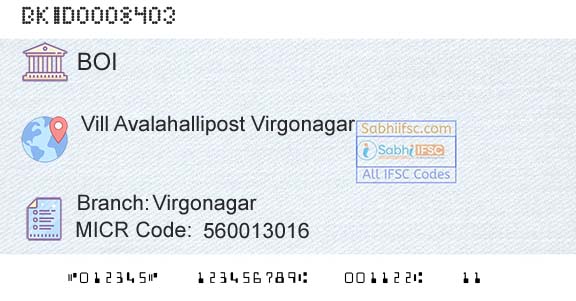 Bank Of India VirgonagarBranch 