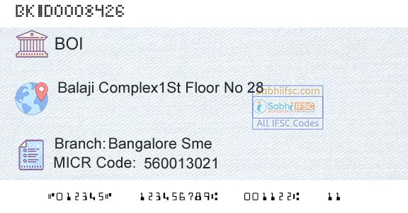 Bank Of India Bangalore SmeBranch 