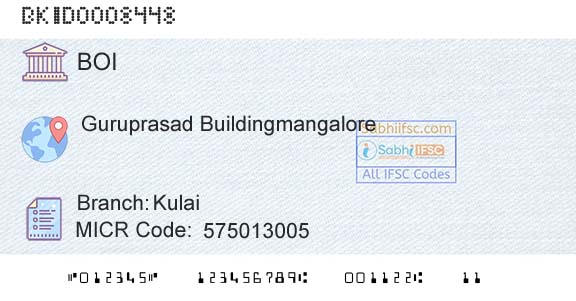 Bank Of India KulaiBranch 
