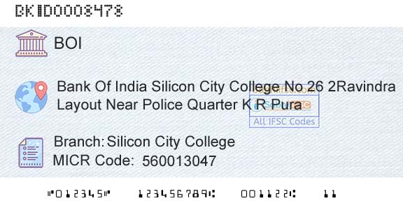 Bank Of India Silicon City CollegeBranch 