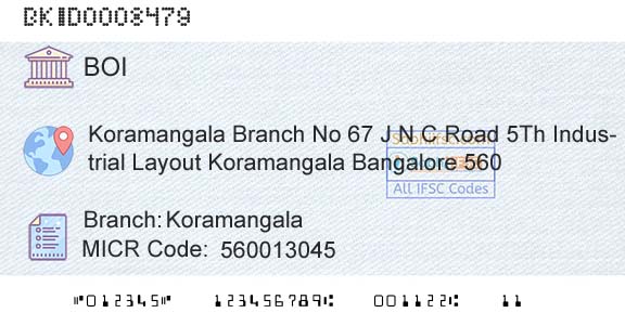 Bank Of India KoramangalaBranch 
