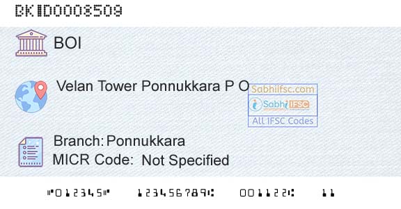 Bank Of India PonnukkaraBranch 