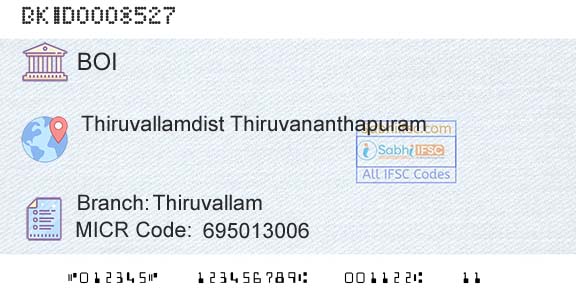 Bank Of India ThiruvallamBranch 