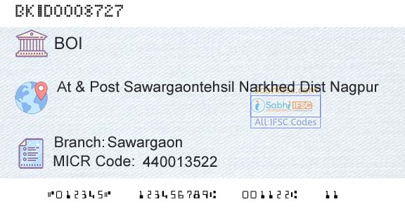 Bank Of India SawargaonBranch 