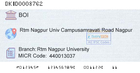 Bank Of India Rtm Nagpur UniversityBranch 