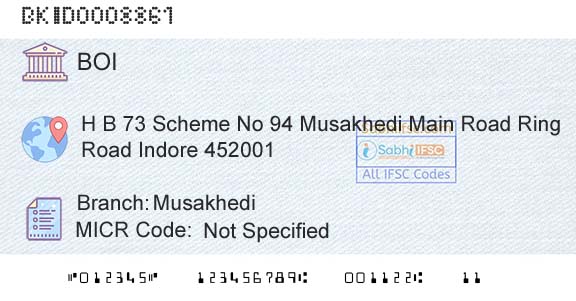 Bank Of India MusakhediBranch 