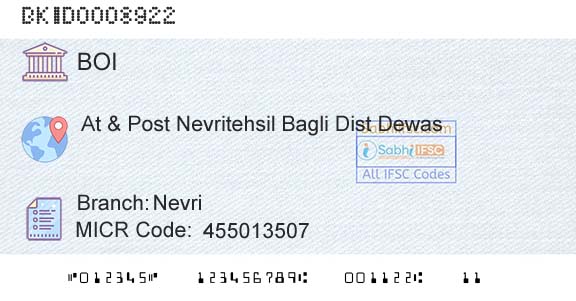 Bank Of India NevriBranch 