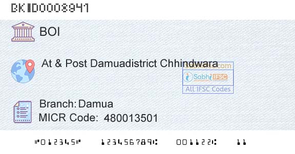 Bank Of India DamuaBranch 