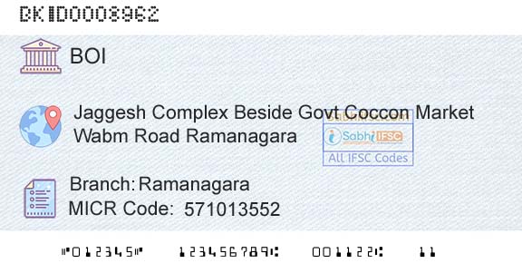 Bank Of India RamanagaraBranch 