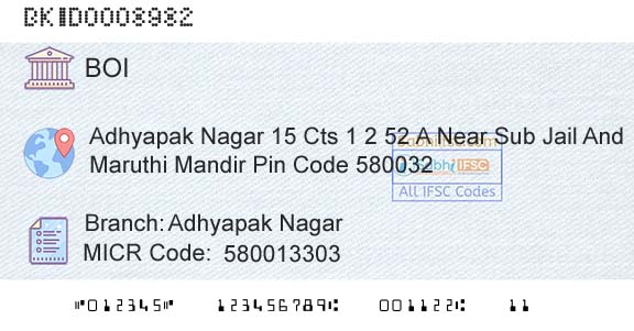 Bank Of India Adhyapak NagarBranch 