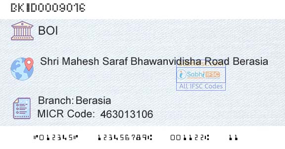 Bank Of India BerasiaBranch 