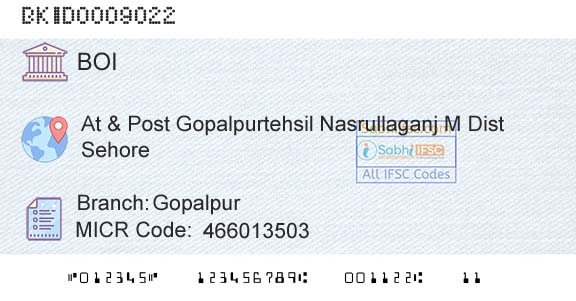 Bank Of India GopalpurBranch 