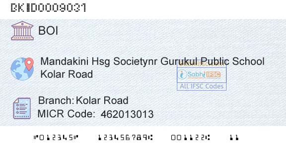 Bank Of India Kolar RoadBranch 