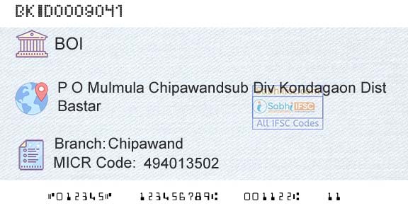 Bank Of India ChipawandBranch 